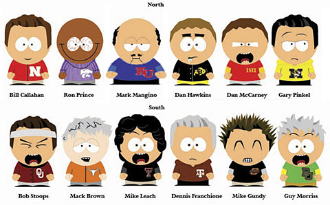 Big 12 Coaches as South Park characters