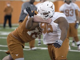 Defensive tackle Derek Johnson is a big dude. Can he play? (Image: MBTF)