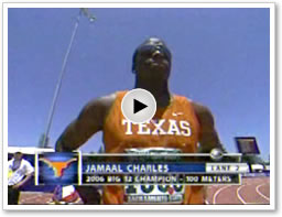Jamaal Charles competes for the 100m title