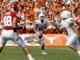 Colt McCoy will need to use his legs to complement his arm to beat Alabama.