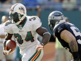 Ricky Williams rushed for a season-high 105 yards
